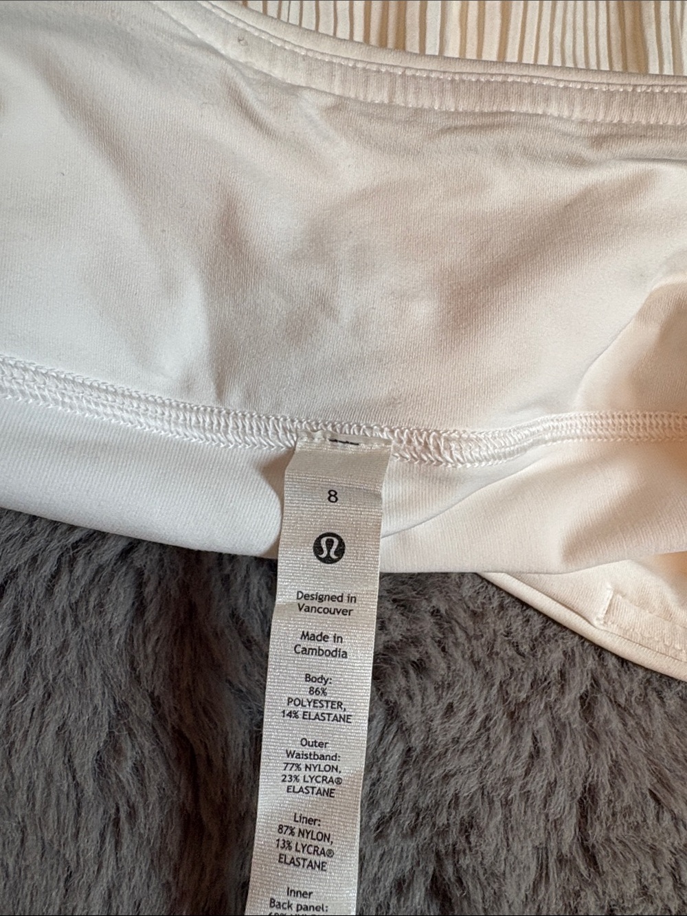 lululemon athletica White Pleated Athletic Skort Size 8 - Picture 3 of 4